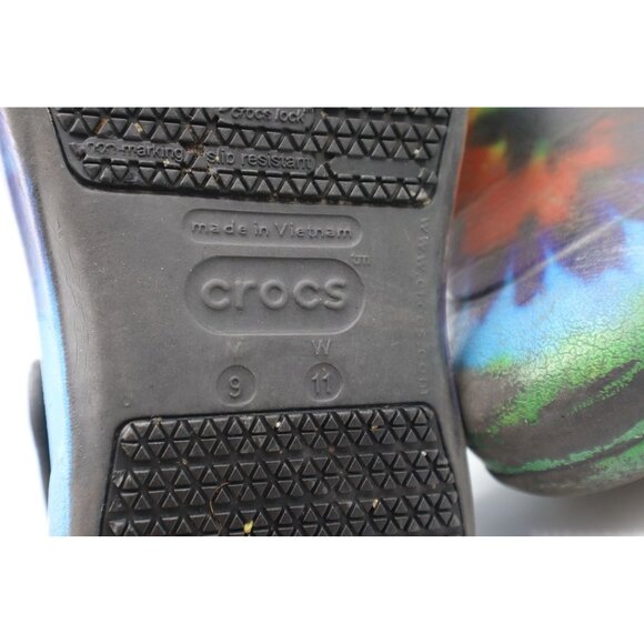 Tie-Dye Crocs Classic Clogs Womens Size W11 M9 Rainbow Colors  Casual Shoes - Picture 2 of 8